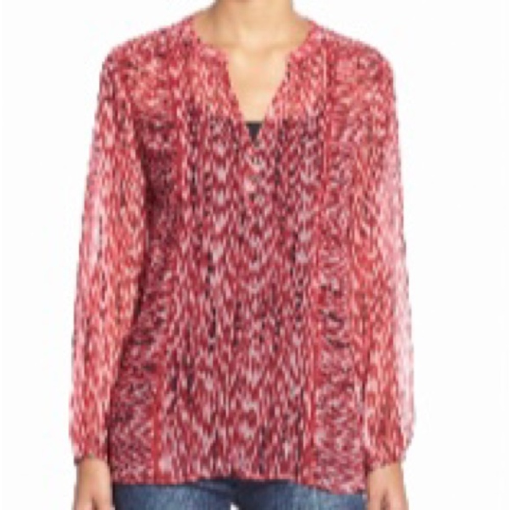 Red Animal Print Loose Fit Top